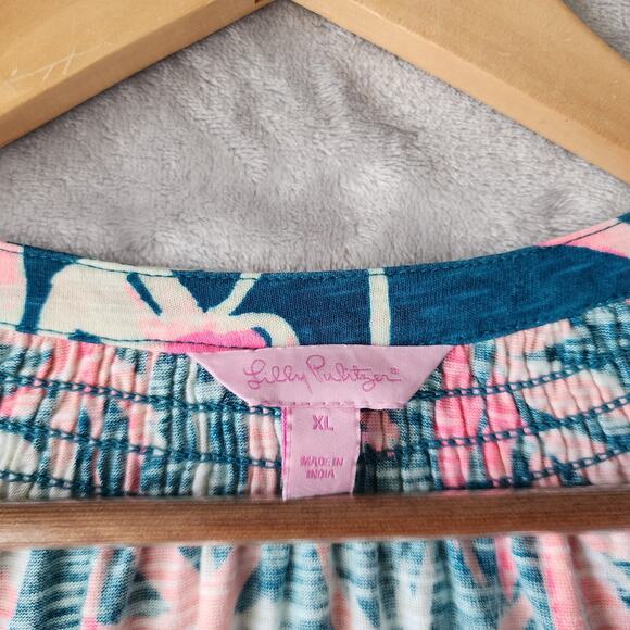 Lilly Pulitzer Dress Womens XL Floral Maxi Tank Essie Tidal Wave It's Prime Time - Picture 3 of 11